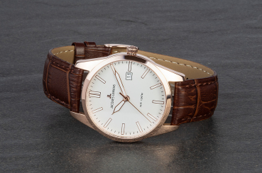 Jacques Lemans 1-2002P Herren Edelstahl Leder Quarz 10Bar